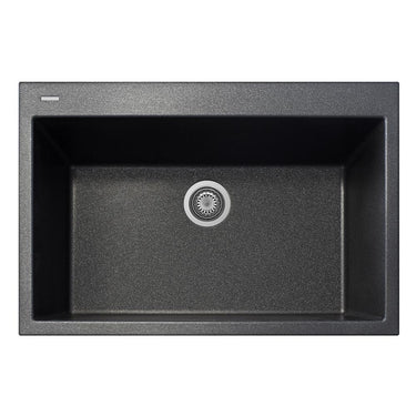 Latoscana Single Basin Drop-In Sink ON8410 Kitchen Sink Latoscana Black Metallic